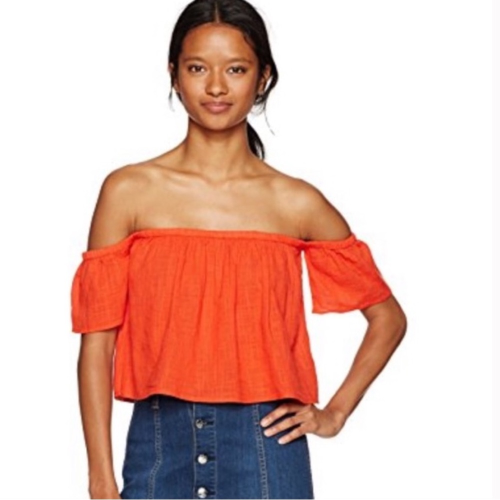 la boheme off shoulder crop top